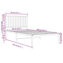 sengeramme med sengegavl 90x200 cm metal hvid