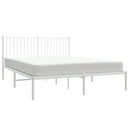 sengeramme med sengegavl 150x200 cm metal hvid