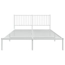 sengeramme med sengegavl 150x200 cm metal hvid