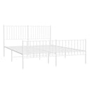 sengeramme med sengegavl og fodgærde 150x200 cm metal hvid