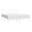sengeramme med sengegavl og fodgærde 150x200 cm metal hvid