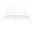 sengeramme med sengegavl og fodgærde 150x200 cm metal hvid