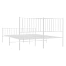 sengeramme med sengegavl og fodgærde 150x200 cm metal hvid