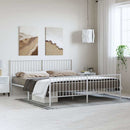 sengeramme med sengegavl og fodgærde 183x213 cm metal hvid