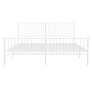 sengeramme med sengegavl og fodgærde 183x213 cm metal hvid