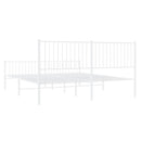 sengeramme med sengegavl og fodgærde 183x213 cm metal hvid