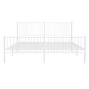 sengeramme med sengegavl og fodgærde 200x200 cm metal hvid
