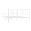 sengeramme med sengegavl og fodgærde 200x200 cm metal hvid