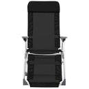 foldbare campingstole med fodstøtter 2 stk. textilene sort