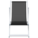 foldbare strandstole 2 stk. aluminium og textilene sort