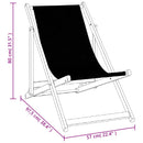 foldbare strandstole 2 stk. aluminium og textilene sort