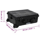 flightcase med hjul 63x50x23 cm PP sort