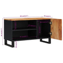 tv-bord 80x33x46 cm massivt akacietræ og konstrueret træ