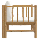 havesofa med cremehvide hynder bambus