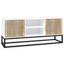 tv-bord 105x30x45 cm konstrueret træ og jern hvid