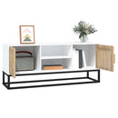 tv-bord 105x30x45 cm konstrueret træ og jern hvid