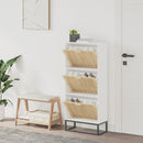 skoskab 52x25x120 cm konstrueret træ hvid
