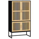 højskab 70x35x125 cm konstrueret træ sort