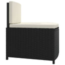 spabænke med hynder 2 stk. polyrattan sort