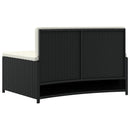 spabænke med hynder 2 stk. polyrattan sort
