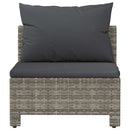havesofa med hynde grå polyrattan