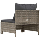 havesofa med hynde grå polyrattan