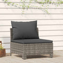 havesofa med hynde grå polyrattan