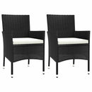 havestole med hynder 2 stk. sort polyrattan (kun UK/IE/FI/NO)