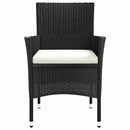 havestole med hynder 2 stk. sort polyrattan (kun UK/IE/FI/NO)