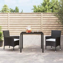 havestole med hynder 2 stk. sort polyrattan (kun UK/IE/FI/NO)