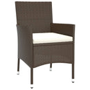 havestole med hynder 4 stk. brun polyrattan (kun UK/IE/FI/NO)