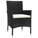havestole med hynder 4 stk. sort polyrattan (kun UK/IE/FI/NO)