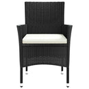 havestole med hynder 4 stk. sort polyrattan (kun UK/IE/FI/NO)