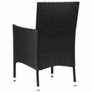 havestole med hynder 4 stk. sort polyrattan (kun UK/IE/FI/NO)