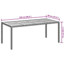 Havemøbel Bord Sort 190 x 90 x 75 cm polyrattan