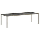 Havemøbel Bord Grå 250 x 100 x 75 cm polyrattan