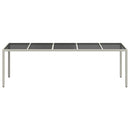 havebord 250x100x75 cm polyrattan og hærdet glas hvid