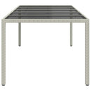 havebord 250x100x75 cm polyrattan og hærdet glas hvid