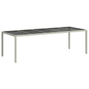 havebord 250x100x75 cm polyrattan og hærdet glas hvid