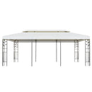 pavillon med dobbelttag 6x3 m stål hvid