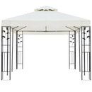pavillon med dobbelttag 6x3 m stål hvid