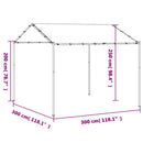 pavillon 3x3 m stål og stof beige