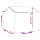 pavillon 4x4 m stål og stof beige