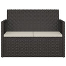 havebænk med hynder 105 cm polyrattan sort