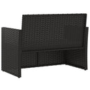 havebænk med hynder 105 cm polyrattan sort