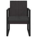 havestol med hynde polyrattan sort