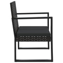 havestol med hynde polyrattan sort