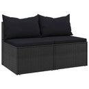 midtermoduler til havesofa 2 stk. med hynder polyrattan sort