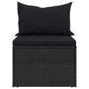 midtermoduler til havesofa 2 stk. med hynder polyrattan sort