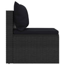 midtermoduler til havesofa 2 stk. med hynder polyrattan sort